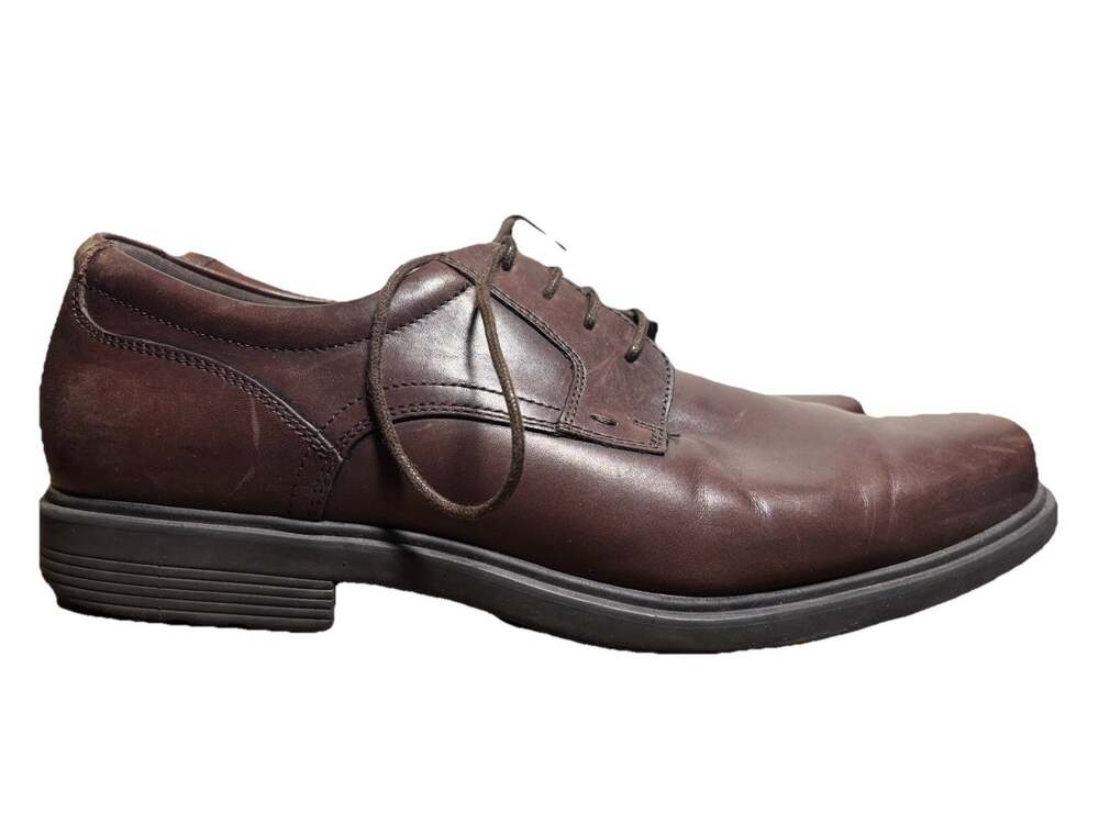 Rockport Men’s Sz 11 Brown Leather Oxford Derby Shoes ADIPRENE Adidas Comfort
